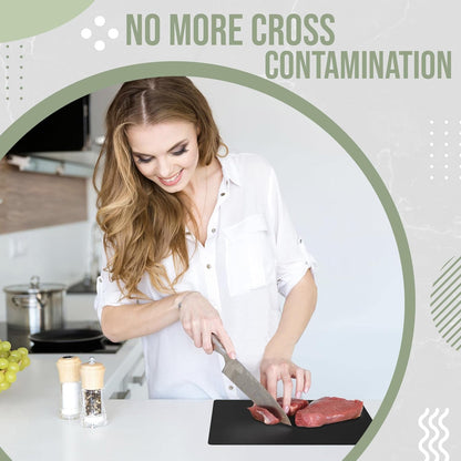 Crown Display Disposable Cutting Boards for Kitchen Black Cutting Board 10 Inch X 13.5 Inch Flexible Cutting Boards For Kitchen ~ Patent Pending ~ Recyclable Disposable Cutting Board Sheets