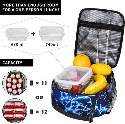 Dinosaur Volcano Insulated Lunch Bag for Women & Men, Reusable Leak-Proof Lunch Box with Cooler Compartment, Lunch Tote for Adults Work Travel Picnic Durable & Washable