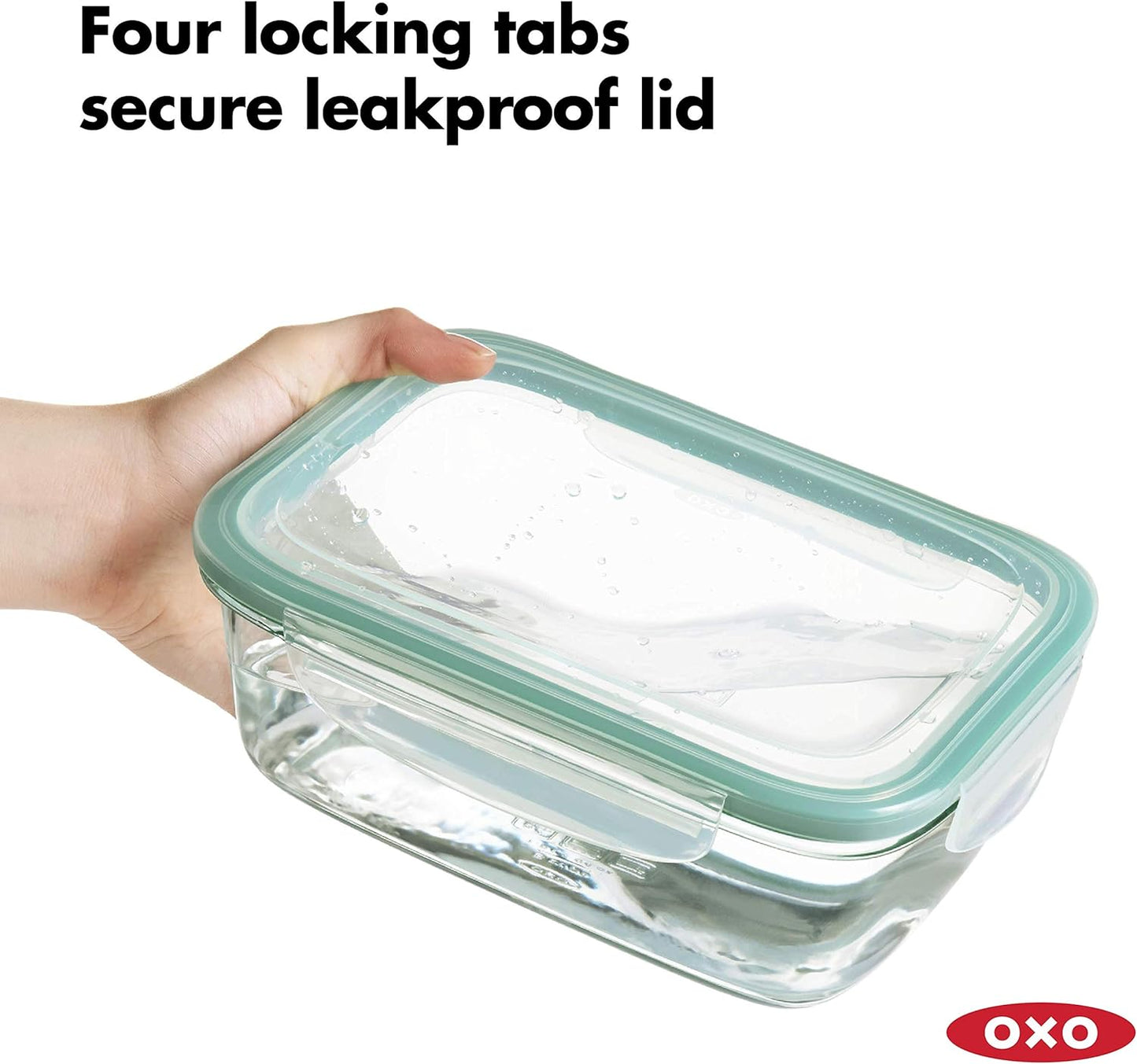 OXO Good Grips 3.5 Cup Smart Seal Airtight Glass Rectangle Food Storage Container