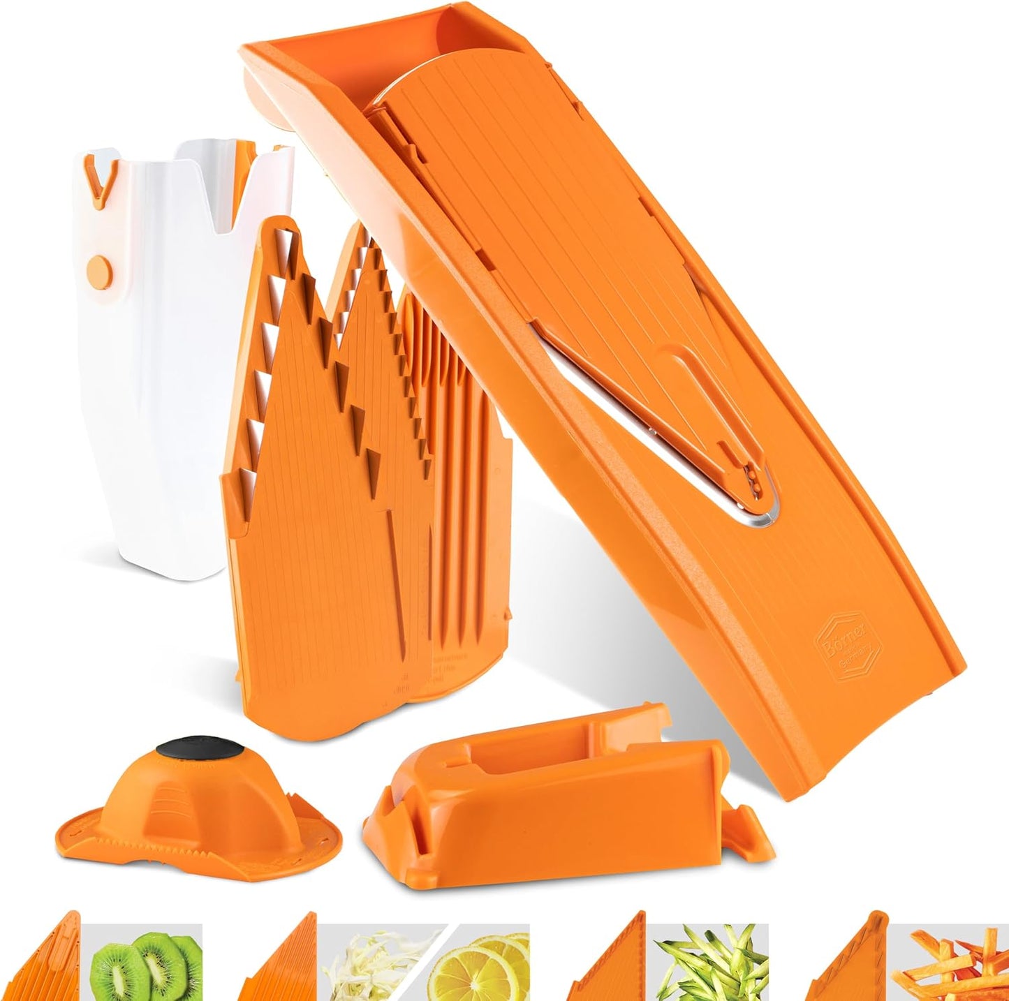 BORNER V Mandoline Slicer Kitchen V1 ClassicLine Starter Set | Vegetable Grater Börner - Quality Made in Germany, Color:White