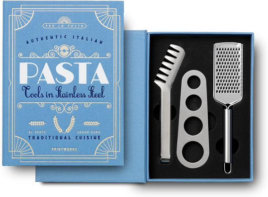 Printworks The Essentials Pasta Tools - Spaghetti Tong, Measurer & Grater