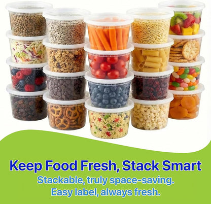 Food Storage Containers [10 Set] x [32 oz] Plastic Deli Containers with Lids Soup Meal Prep Containers | BPA Free | Stackable | Leakproof | Microwave/Dishwasher/Freezer Safe (10 Set, 32 oz)