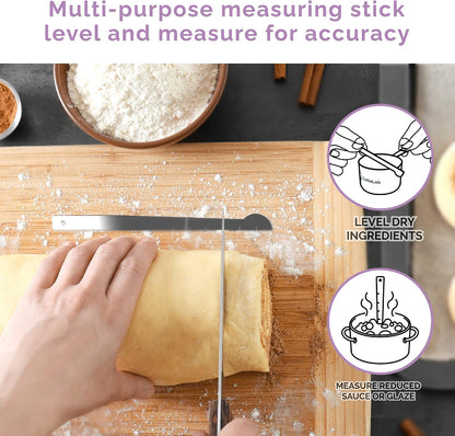 CuttleLab Measuring Cups and Measuring Spoons Set of 14 - Stainless Steel Measuring Cups and Spoons Set, Includes 1/8 Teaspoon Measuring Spoon, 1/8 Cup Measuring Cup, Leveler Dry (14, Country Chic)