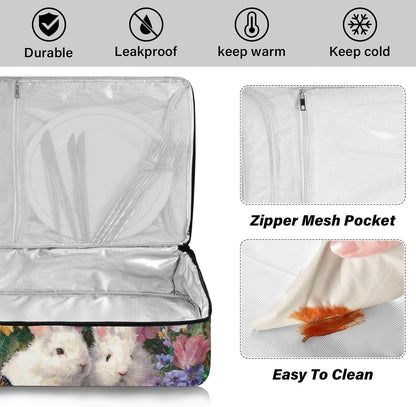 Casserole Carriers for Hot or Cold Food Reusable Casserole Dish Carrier Insulated Thermal Large Capacity Durable Perfect for Party Camping Family Gatherings Yellow Fish - Colors A