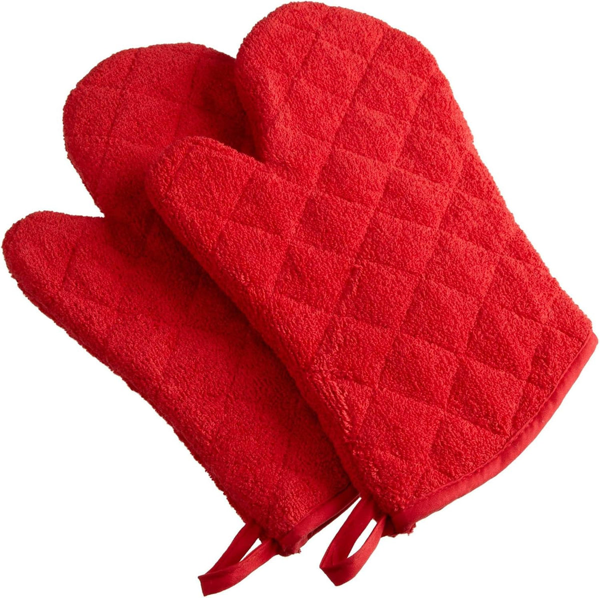 DII Basic Terry Collection 100% Cotton Quilted, Oven Mitt, Brown, 2 Piece