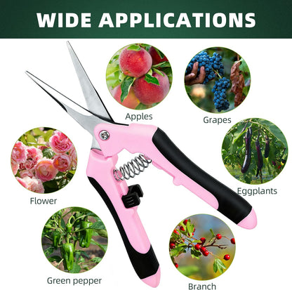 EWPJDK 3 Pack Garden Pruning Shears Scissors Clippers Stainless Steel