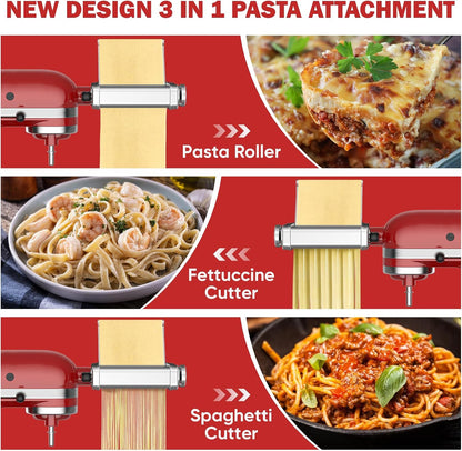 GVODE 3-in-1 Pasta Maker Attachment for KitchenAid Stand Mixers