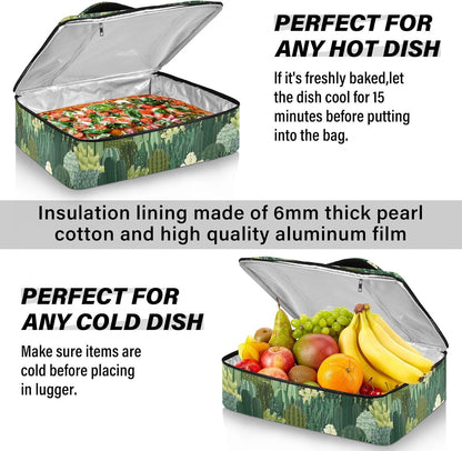 Casserole Carriers for Hot or Cold Food Reusable Casserole Dish Carrier Insulated Thermal Large Capacity Durable Perfect for Party Camping Family Gatherings Yellow Fish - Colors A