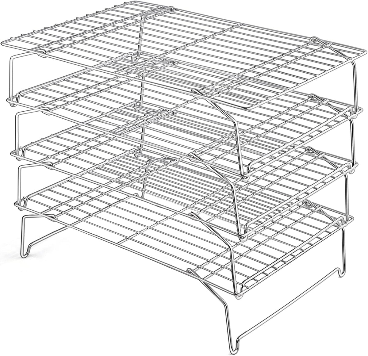 Leonyo 5-Tier 15x10IN Cookie Cooling Rack for Cooking Stackable Collapsible