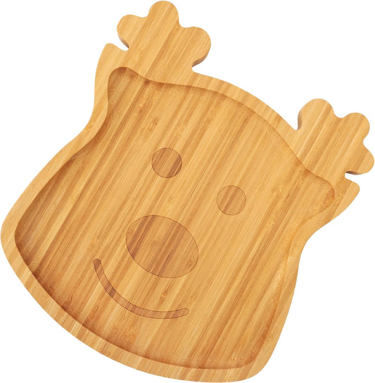Divided Wood Serving Tray, Rectangular Tray Chip and Dip Platter, Serving Tray with 5 Sections for Appetizers & Snacks, Veggie Platter, Food Trays for Party 12'' x 8.7'' x 0.6''