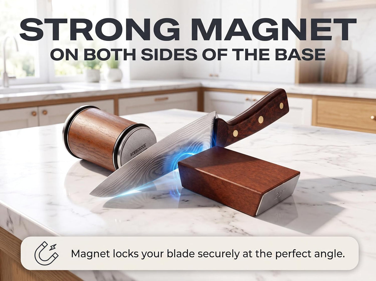 Rolling Knife Sharpener with Diamond & Ceramic Discs, 15°/20°
