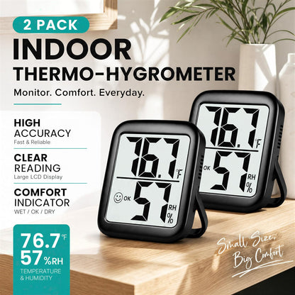 Antonki 2 Pack Room Thermometer Indoor Hygrometer