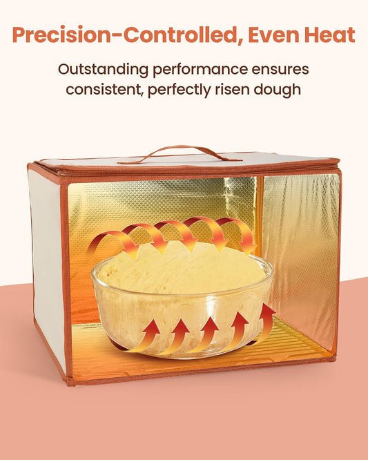 Foldable Bread Proofing Box with 68–132°F Temp Control, 0-99H Timer，Dough Proofer with Metal Rack and Water Tray |Proofing box for sourdough bread baking，Pizza,Kombucha,Yogurt.