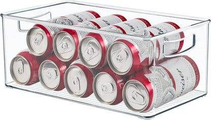 Hudgan 8 PACK Stackable Pantry Organizer Bins (3 Size) - Clear Fridge Organizer for Kitchen, Freezer, Refrigerator, Cabinet - Plastic Storage Container with Handle for Home