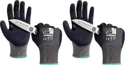toolant ComfyCut A4 Cut Resistant Work Gloves, 1 Pair, Dark Gray, Large
