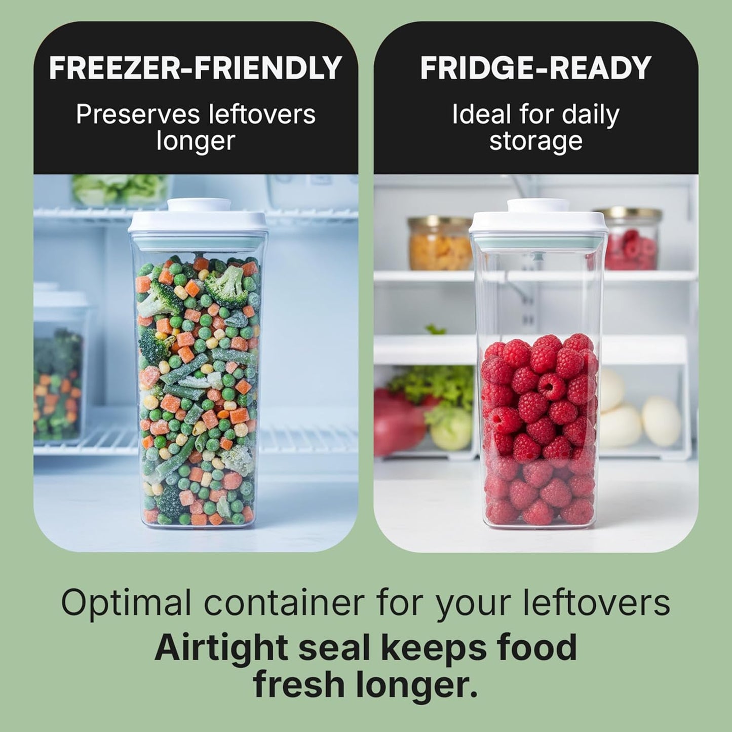 Bop Top Airtight Food Storage Containers with Lid 2 Cups / 16 oz | Kitchen Canister Sets | Air Tight Pantry Container | Pop Top Dry Food Storage Containers for Snacks, Sugar, Flour, Baking, Pasta