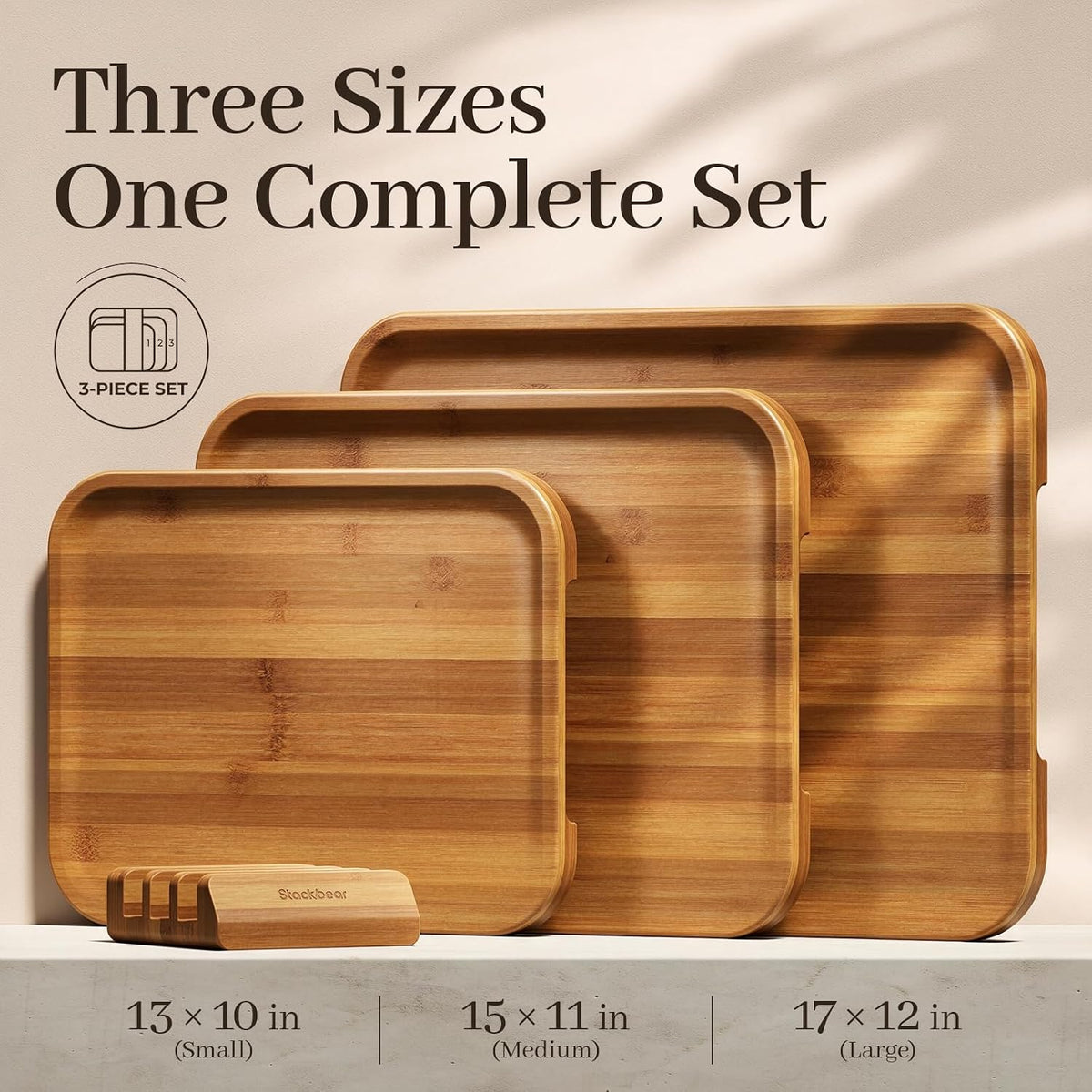 Non Toxic Deep-Carbonized Bamboo Cutting Board, 15 x 11 Inch