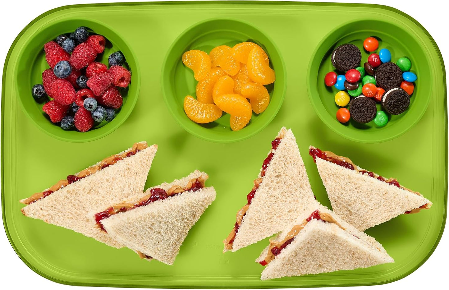 madesmart dipware 3 Bowl Serving Tray, Stackable & Removable Dip Bowls for Charcuterie, Guacomole, Snacks, Veggies, Premium Dishwasher & Microwave Safe, Multipurpose Plate & Bowl, Olive