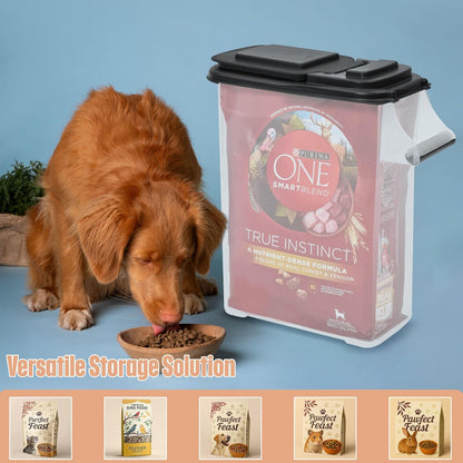 Buddeez Pet Food Storage Dispensers Plastic 4 Gallon - Airtight Flip Top for Freshness - Dry Dog Food, Cat Food or Bird Seed Plastic Containers (Set of 2)