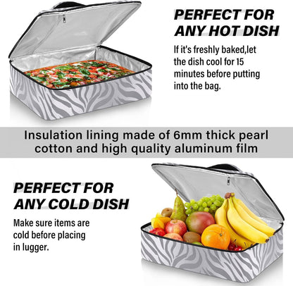 Casserole Carriers for Hot or Cold Food Reusable Casserole Dish Carrier Insulated Thermal Large Capacity Durable Perfect for Party Camping Family Gatherings Yellow Fish - Colors B