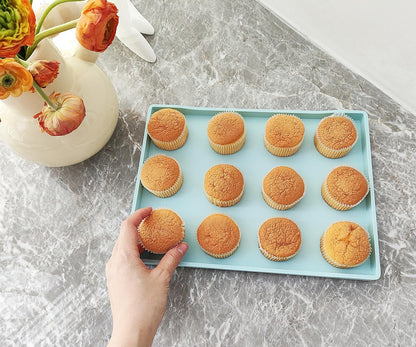 White Serving Tray (13.5 x 9.6 inch) for Serving Accessory, Elegant & Stackable Plastic Tray for Spa, Coffee, Drinks, Tea, Bar, Party, Seasoning, Perfume and Display Use.