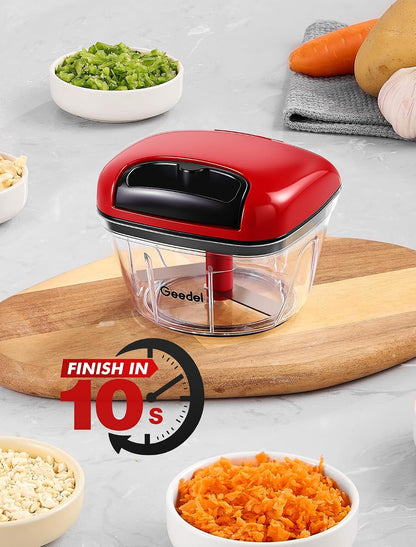 Geedel Vegetable Chopper, Manual Food Chopper with Hand Pull String, 500ml
