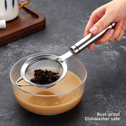 Fine Mesh Strainer with Handle Tea Sifter Stainless Steel Sieve