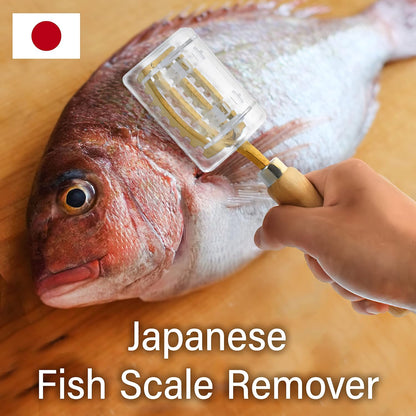 YAMASAN KYOTO UJI Brass & Wood Fish Scale Remover, Tsubame-Sanjo, Japan