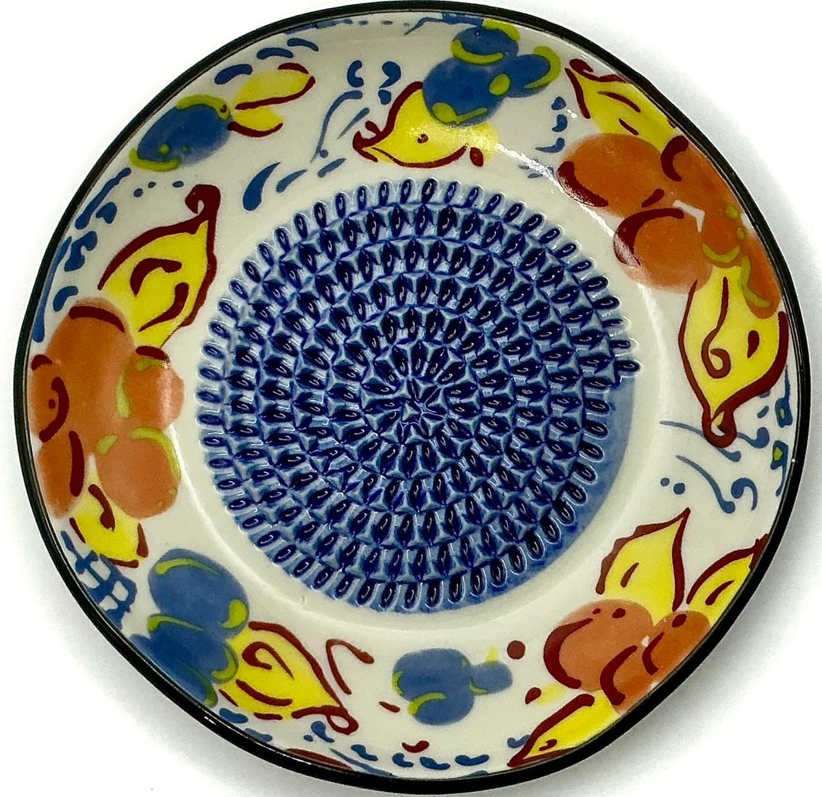 BonCera, Premium Ceramic Garlic Grater Plate Set - Artisan Flower