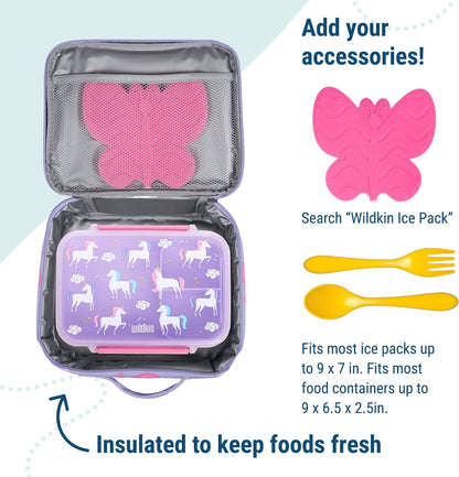 Wildkin Kids Insulated Lunch Box, Keeps Food Hot or Cold, BPA-Free with Mesh Pockets & Easy-Clean Lining – Ideal for School, Travel & Daycare – Holographic