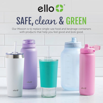 Ello DuraGlass Rounds Glass Food Storage Containers - Meal Prep Bowls with Silicone Sleeve and Airtight Lids, 3 Cup, Gray