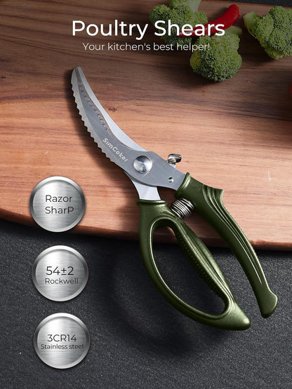 Kitchen Scissors, Forged Stainless Steel Heavy Duty Kitchen Shears, Dishwasher Safe Cooking Scissors for Meat, Poultry & Vegetables
