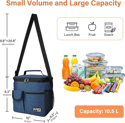 Tirrinia Insulated Lunch Bag for Women Men, Leakproof Lunch Box Containers for Adult, Work, School, Soft Lunchbox for Kids,Boys, Adult Cooler Bag for Picnic Hiking Beach,Charcoal