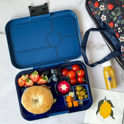 Yumbox Tapas Leakproof Bento Box, 5 Compartments, Antibes Blue | Large Capacity Design | Removable Compartment Tray | Easy-Open Single Latch | Ideal for Teens & Adults | Dishwasher-Safe Tray