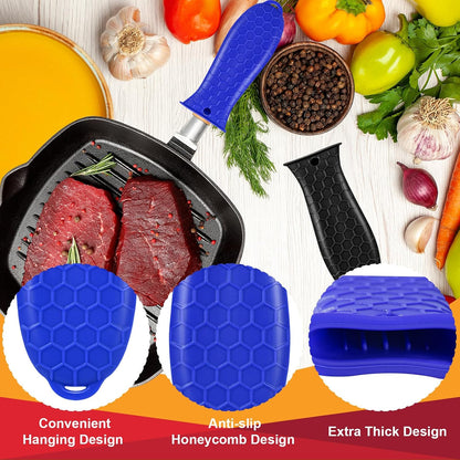 10Pcs Cast Iron Handle Cover, Silicone Pot Holders