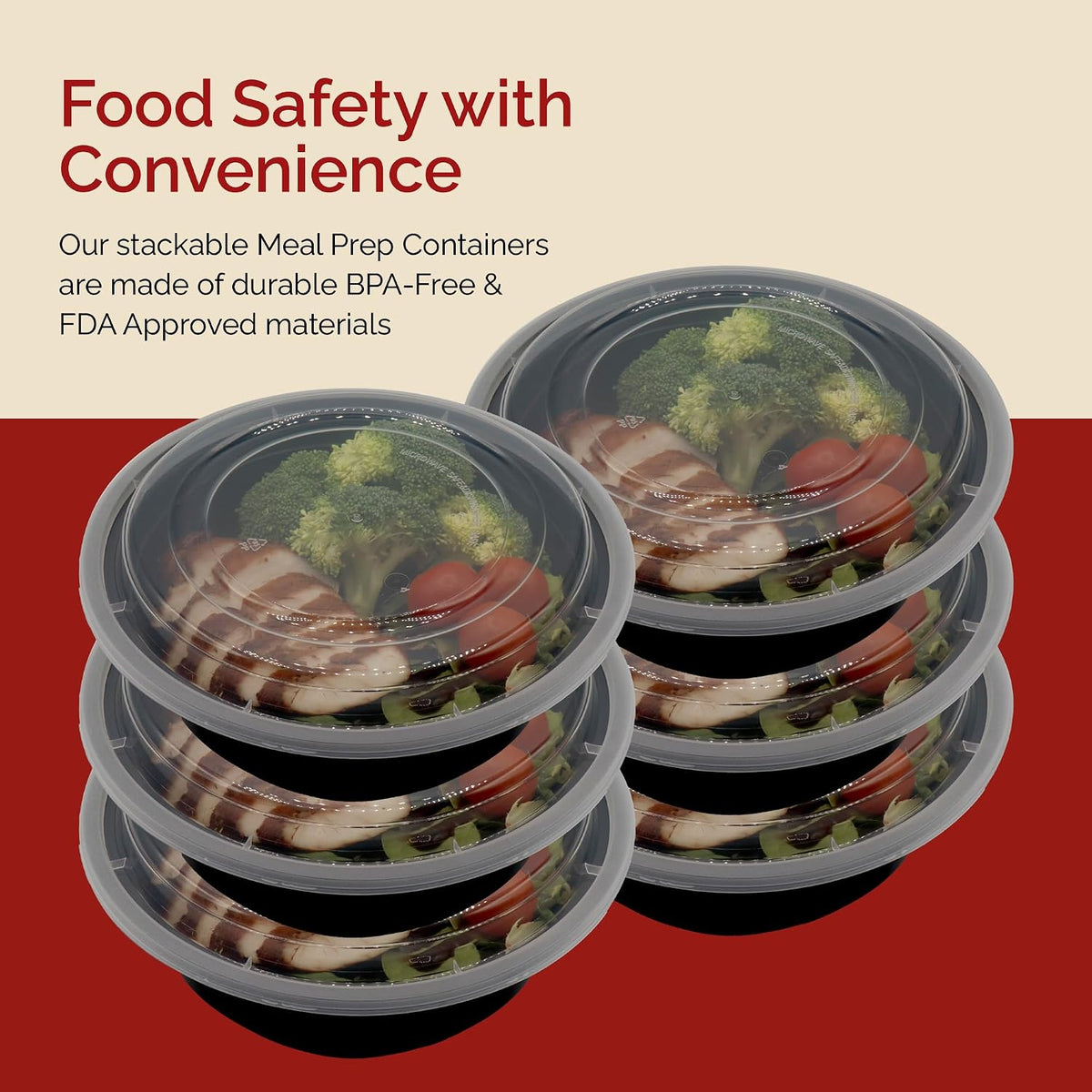 Reli. Meal Prep Container Bowls, 16 oz (25 Pack) Meal Prep Containers