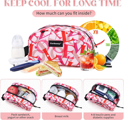 Cerbonny Freezable Cooler Bag for Work/School Travel - Mini Insulated Bag Fit For Yogurt