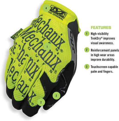 Mechanix Wear Original E5 Hi-Viz Cut Resistant Gloves Yellow Large