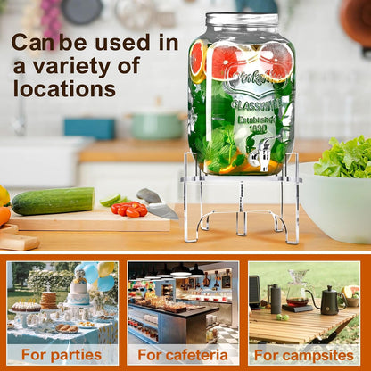 Acrylic Beverage Dispenser Stand Only, Fit Max 8.7 Inch Glass Drink Dispenser and Water Jug Holder, Plant Stand, Cake Display Stand for Parties and Catering Events