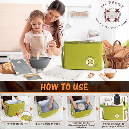 Foldable Bread Proofing Box - Bread Proofer Box - 60-120°F Temp Control, 24H Timer