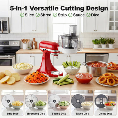 Food Processor Attachment for KitchenAid, 5-in-1 Vegetable Chopper & Dicer