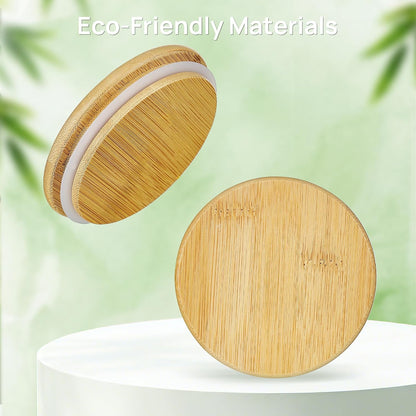Vtopmart Glass Food Storage Jars, 7 Pack Kitchen Containers with Airtight Bamboo Wooden Lids for Pasta, Cookies, Nuts, Coffee Beans, Cereal, Canisters Set for Flour, Pantry Organization, BPA Free