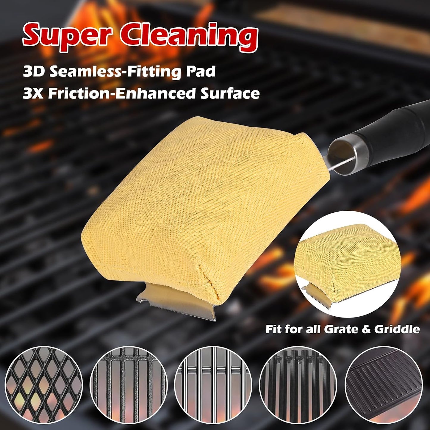 Grill Brush for Outdoor Grill -Steam Grill Brush Bristle Free for Cast Iron/Stainless Grates，BBQ Cleaner Brush with Durable Scraper，Safe Grill Cleaner Brush, Gifts for Men/Dad
