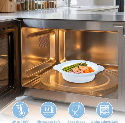 Silicone Microwave Steamer Collapsible Cooker for Vegetables Fish Prep Meal