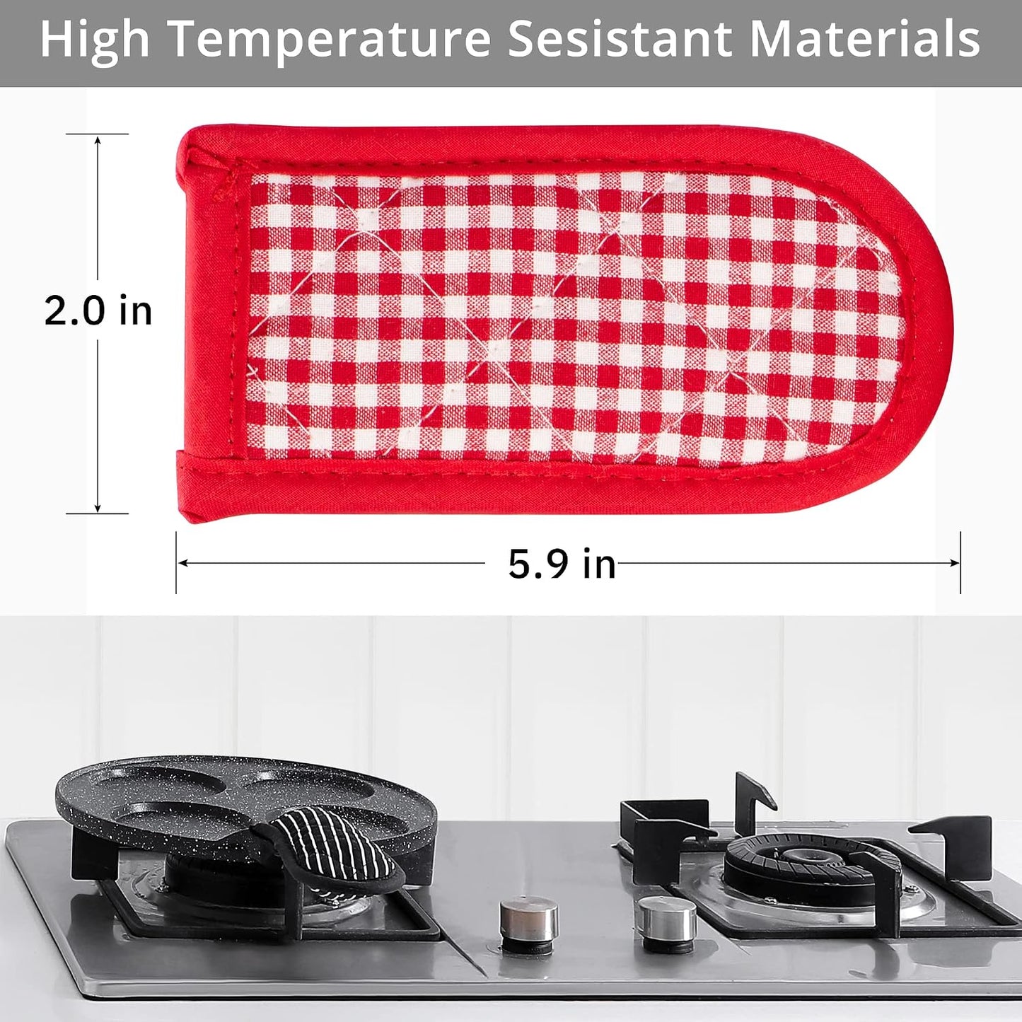 Cast Iron Skillet Handle Covers,Pot Handle Covers Heat Resistant,Pot Holders for Kitchen Heat Resistant,Machine Washable Handle Mitts 2 PCS(Striped)