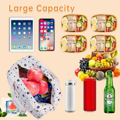 Lunch Bag for Women Men Girl,Large Cute Corduroy Lunch Tote Bags - Reusable Insulated Lunch Box for women with Handle, Leakproof WaterProof Design for Office, School, Work,Picnic.