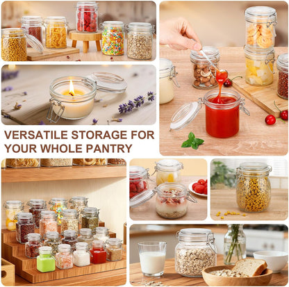Spice Jars Set of 6, 4 oz Glass Spice Jars with Airtight Lids and Labels, Small Seasoning Jars for Spices, Herbs, Kitchen Spice Organizer