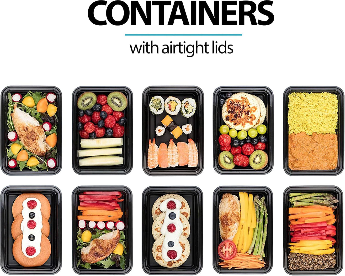 Igluu Meal Prep Containers Reusable (20 Pack) – Food Containers with Lids – Stackable, Microwave, Freezer & Dishwasher Safe – 28oz – 1 Compartment – BPA-Free