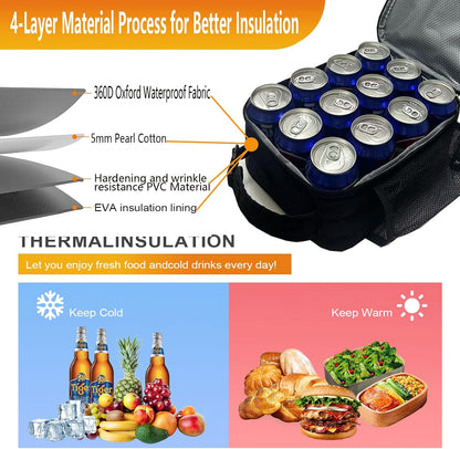Lunch Box Insulated Lunch bag for Men Teen Kids Boys Adult Portable Stylish Small Lunchbox Special Design for Working Office school Picnic