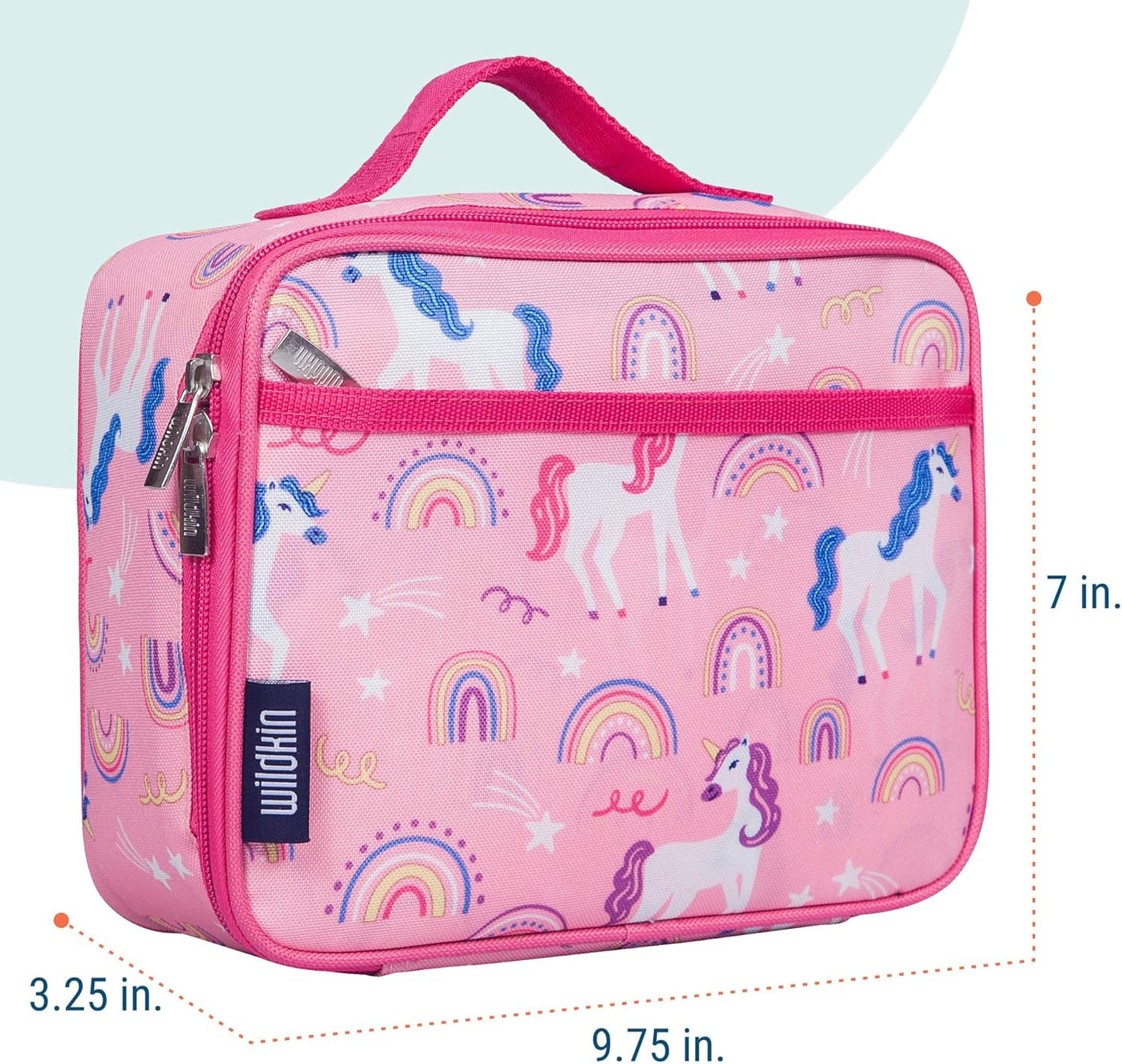 Wildkin Kids Insulated Lunch Box, Keeps Food Hot or Cold, BPA-Free with Mesh Pockets & Easy-Clean Lining – Ideal for School, Travel & Daycare – Holographic